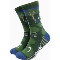 Sock Talk Men's Golf Course Bamboo Socks in Green | Size: 7-11