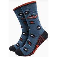 Sock Talk Men's Vinyl Records Bamboo Socks in Teal | Size: 7-11