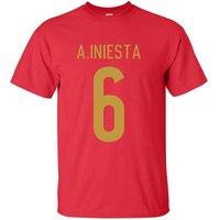 Spain Men's Mens Andres Iniesta Hero T-Shirt in Red | Size: 2XL