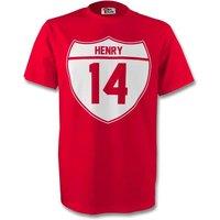Arsenal FC Men's Thierry Henry Crest Tee in Red | Size: Small