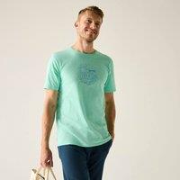 Regatta Men's Cline IX Short Sleeved Graphic T-Shirt in Aqua | Size: 3XL