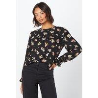 Dorothy Perkins Women's Ditsy Floral Long Sleeve Blouse in Black | Size: 14