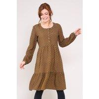 Nomads Clothing Women's Lenzing EcoVero Button Tunic Dress in Khaki | Size: 14