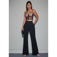 Divine Grace Women's Black Tailored Wide Leg Pants | Size: XL