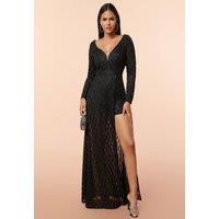 Divine Grace Women's Black Embellished Mesh Maxi Dress | Size: XS