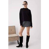 WOVCOR Women's Alpaca Wool Blend Premium Oversize Knit Sweater in Black | Size: Small