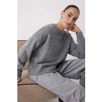 WOVCOR Women's Alpaca Wool Blend Premium Oversize Knit Sweater in Grey | Size: Medium
