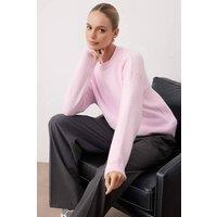 WOVCOR Women's Alpaca Wool Blend Premium Oversize Knit Sweater in Pink | Size: Large