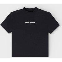 Heron Preston Women's Short Sleeve Logo Tee Black White | Size: XL
