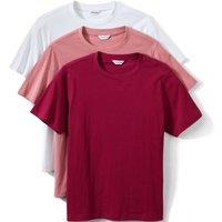 Lands' End Men's Pure Cotton Crew Neck T-Shirt - 3 Pack in Burgundy | Size: Small