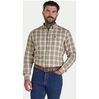 Raging Bull Men's Long Sleeve Suffolk Check Twill Shirt in Tan | Size: 4XL