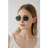 SVNX Hexagon Metal Frame Sunglasses in Gold