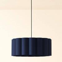 CGC Lighting Maria Scalloped Navy Drum Lampshade Large 48cm