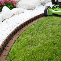 Nicoman Flexible Rubber Mower Edge Garden Edging Border - 1.2m in Brown | Size: 1 Pack