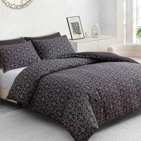 Grace Luxury Microfiber Duvet Cover Set Durable Bedding Sets in Black | Size: Single