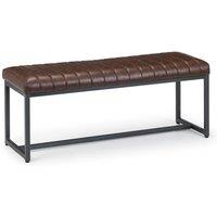 Cheshire Premium Kingsley Upholstered Bench in Brown with Gunmetal Frame