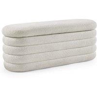 Cheshire Premium Belleford Upholstered Ottoman Storage Bench in Beige Boucle