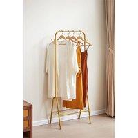 Living and Home Metal Freestanding Vintage Style Gold Clothes Rack with Bottom Shelf Coat Garment Rack