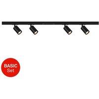 BRILONER Black Starter Set 4xGU10 Max 9W Requires Bulb LED Rail System