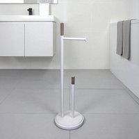 Showerdrape Chester White Toilet Roll Holder & Spare Paper Holder Combination