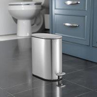 Showerdrape Fortuna 5L Soft Close Bathroom Pedal Bin White in Silver
