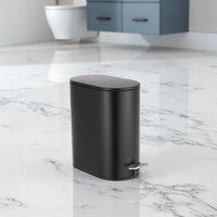 Showerdrape Fortuna 5L Soft Close Bathroom Pedal Bin White in Black