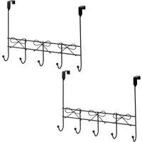 Showerdrape Set of 2 Bows Over Door Storage Hooks in Black