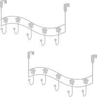 Showerdrape Set of 2 Flowers White Over Door Storage Hooks