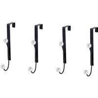Showerdrape Tahiti Pearl Set of 4 Chrome Over Door Hooks in Black