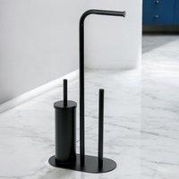 Showerdrape Aspen Black 3 in 1 Toilet Roll & Brush Combo