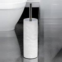 Showerdrape Bianco Frost Onyx White Striped Toilet Brush & Holder