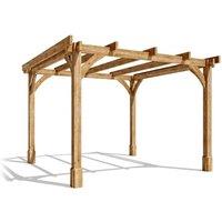 Dunster House Wooden Pergola 3x3m Pressure Treated Heavy Duty Leviathan in Brown