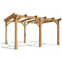 Dunster House Wooden Pergola 4x3m Garden Plant Frame Pressure Treated Leviathan in Brown