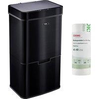 Cooks Professional Recycling Sensor Bin 75L with 25 Biodegradable Bin Bags in Black