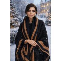Lemon Daisy Accessories Women's Anaya Winter Scarf Shawl in Black