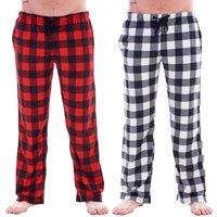 Keanu Men's Buffalo Check Lounge Pants Pack of 2 in Red | Size: Large