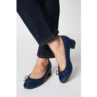 Good For the Sole Women's : Talia Comfort Block Heel Ballet Pumps in Navy | Size: 5