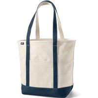 Lands' End Women's Large Natural Canvas Open Top Tote Bag