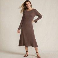 Lands' End Women's Silk Touch Knitted Dress in Dark Brown | Size: 10-12