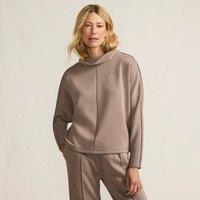 Lands' End Women's Petite Cowl Neck Scuba Batwing Top in Light Brown | Size: 16-18