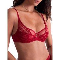 Aubade Women's Mystery Of Love High Apex Full Cup Bra in Red | Size: 34E