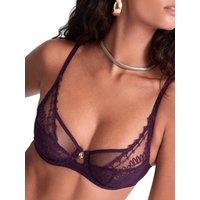 Aubade Women's Mystery Of Love High Apex Full Cup Bra in Purple | Size: 36E