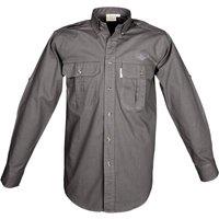 TAG Safari Men's Trail Shirt for Men with Embroidered Buffalo Logo - L/Sleeve in Olive | Size: Large