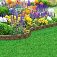 Nicoman Flexible Brick Effect Garden Edging Border - 1.2m in Brown | Size: 18 Pack