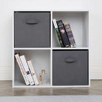 Home Garden Direct Jane - 2x2 White Bookcase with Baskets | Size: 1 Pack