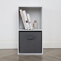 Home Garden Direct Jane - 2x1 White Bookcase with Baskets | Size: 1 Pack