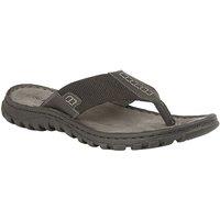Lotus Men's Black 'Ainsley' Leather Toe-Post Sandals | Size: 8