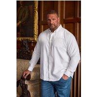 BadRhino Men's Premium Long Sleeve Oxford Cotton Shirt in White | Size: 2XL