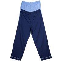 Keanu Men's Poplin Woven Pyjama Bottoms Pack of 2 in Dark Blue | Size: Large