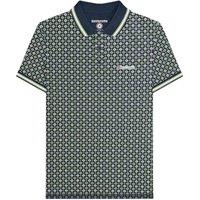 Lambretta Men's Geometric Polo Shirt in Navy | Size: Small